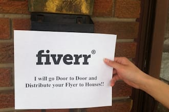 go Door to Door and Distribute 50 Flyers to 50 Houses in Toronto Canada