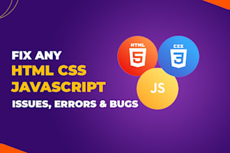 fix any html css javascript errors and bugs