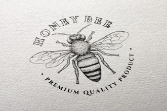 design vintage logo with hand drawn illustration