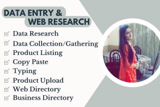 do quick data entry copy paste and web research