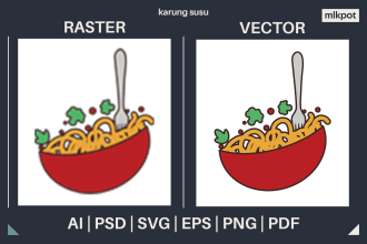 convert your raster image to high resolution vector format