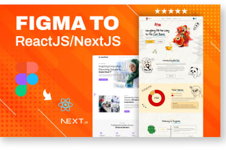 convert figma UI design to reactjs, nextjs, or vuejs website