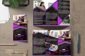 do tri fold brochure, bi fold brochure in 12 hrs