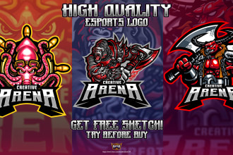 design logo, esports, mascot, cartoon character, modern