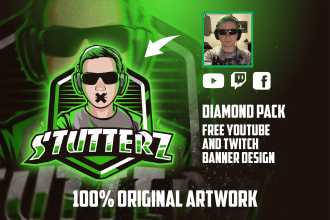 design gaming, esport, twitch logo from your photo