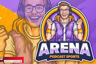 do unique cartoon logo, mascot, animals and portraits avatar