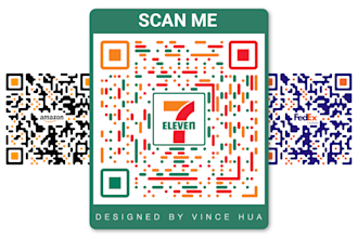 design qr code sticker card with call to action text