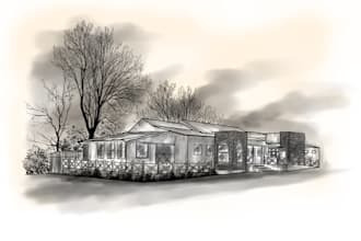 draw your house in black and white colour