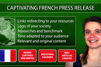 write a pro and original french press release
