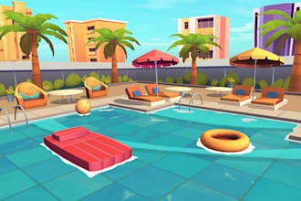 design your unity level, create 3d level art and 3d environment modeling