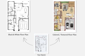 make 2d floor plan in autocad and photoshop