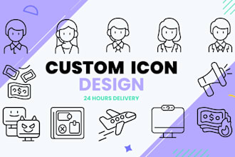 design custom vector icon set in 24 hours