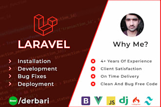 create your PHP laravel website as a full stack developer