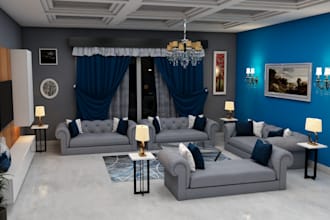 design residential interior with realistic 3d rendering