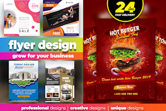 do flyer design for real estate business event  in 24 hours