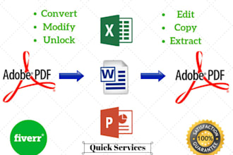 convert PDF to word or excel quickly