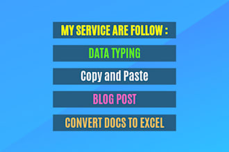 do professional excel data entry jobs