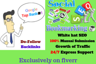publish manually 50 plus bookmarking on high da pa PR site