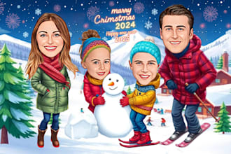 draw christmas cartoon caricature