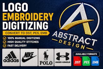 do logo embroidery digitizing, convert to dst, pes, emb