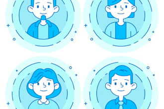 create a people icon set in flat line style