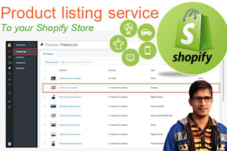 do shopify product listing and data entry