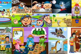 create illustration for childrens book and animation
