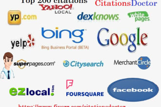 create 200 top quality local seo directories and citations