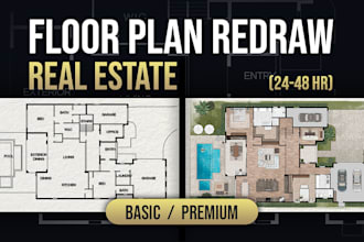 redraw a floor plan for real estate listings 2d