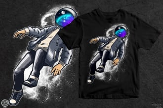 make an astronauts illustrations for t shirt design