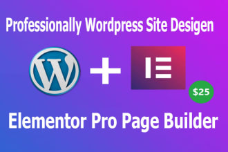 do professionally wordpress site design using elementor pro