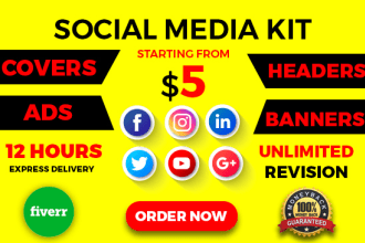 design marketing killer facebook instagram and others social media kit in 12 hrs