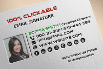 do clickable html email signature within 2hrs