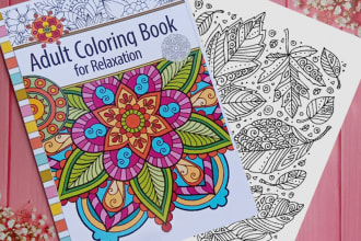 draw coloring book pages and book cover for kid and adults