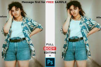 remove double chin, retouch face and body realistically