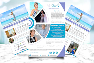 design speaker, author, trainer, coach press kit, media kit,one sheet with links