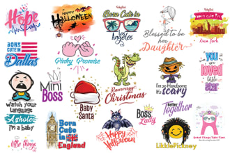 design halloween,christmas,new born,baby,kids t shirt design
