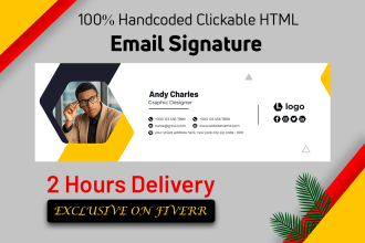 create professional HTML email signature for gmail, outlook, apple