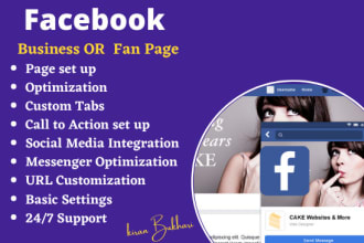set up and optimize your facebook business  or fan page