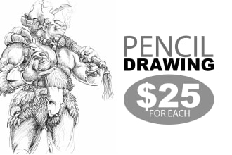 sketch and pencil drawing