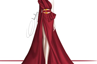 draw a professional fashion illustration