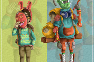 make cute characters design and mascot