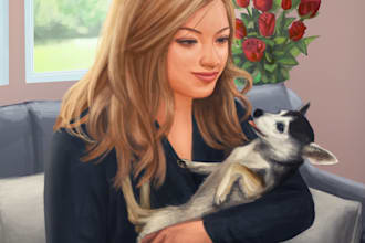 draw a detailed pet portrait art