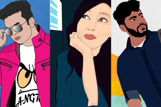 draw you to make vector portrait illustration digital art