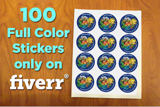 print 100 full color jumbo circle stickers