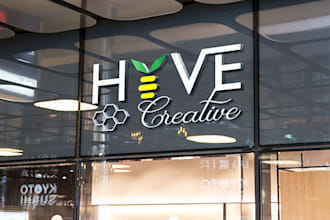 unique eye catching honey bee logo label design