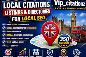 do 350 UK local citations listings and directories for local SEO