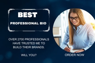 write professional bio, realtor bio, real estate bio or bio