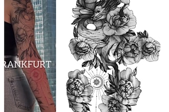 create tattoo stencil or tattoo sketch for thermal printing