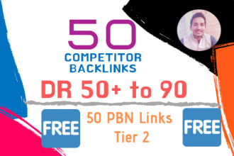 make 50 competitor backlink on high da DR 40 plus